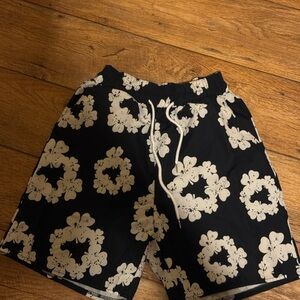 Men's Black Floral Swim Shorts